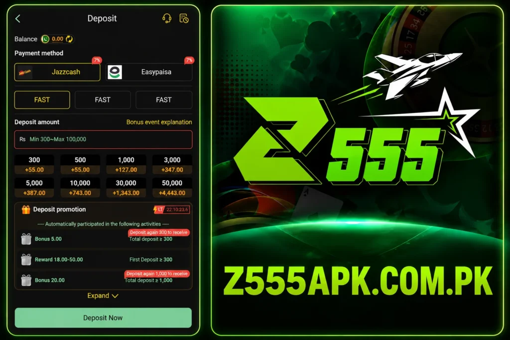 z555 game deposit