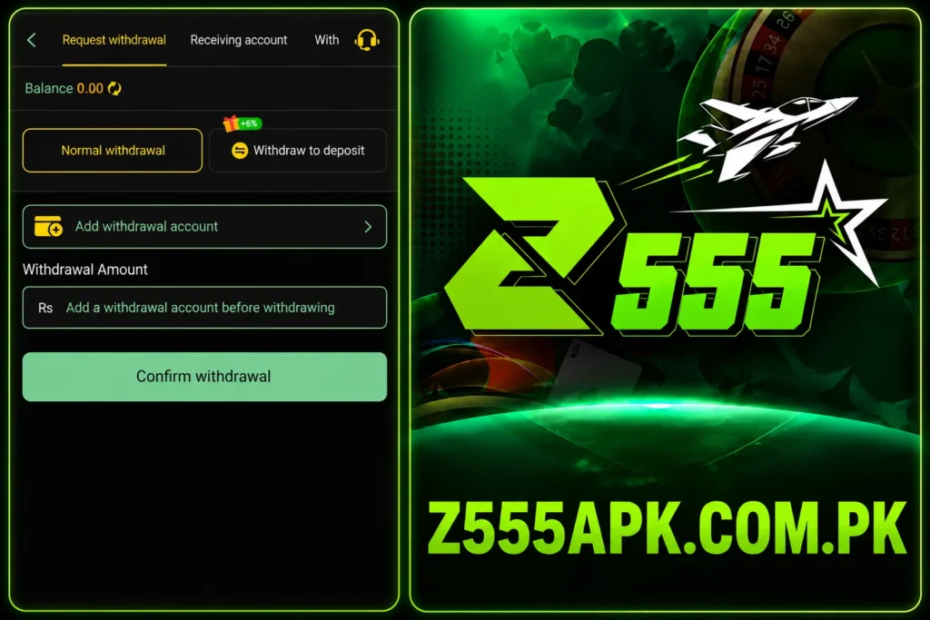 z555 game withdrawal